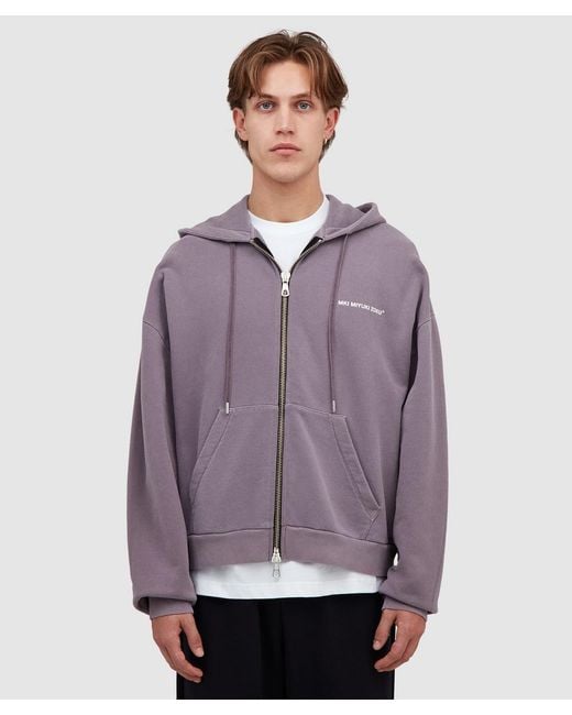 MKI Miyuki-Zoku Purple Uniform Zip Hoodie (Pigment Raisin for men