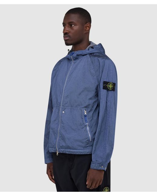 Stone Island Blue Nylon Metal Watro-Tc Econyl Garment Dyed Jacket (Dark for men