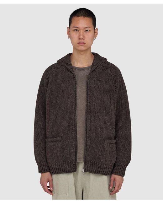 FRIZMWORKS Brown Heavy Cowichan Cardigan (Sephia for men