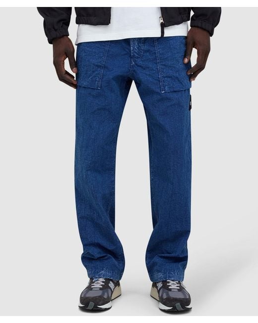 Stone Island Blue Denim Research Hollow Fibre Nylon-Tc Corrosion Fatigue Jean for men