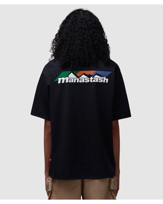 Manastash Black Poly Scheme Logo T-shirt for men