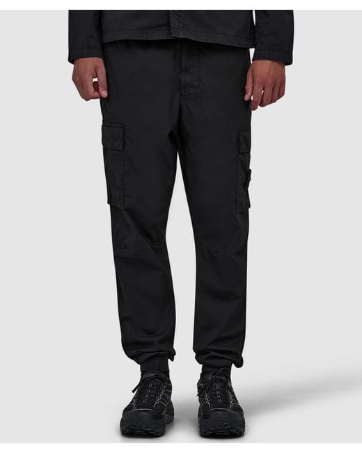 Stone Island Black Paracadute Cargo Pant for men