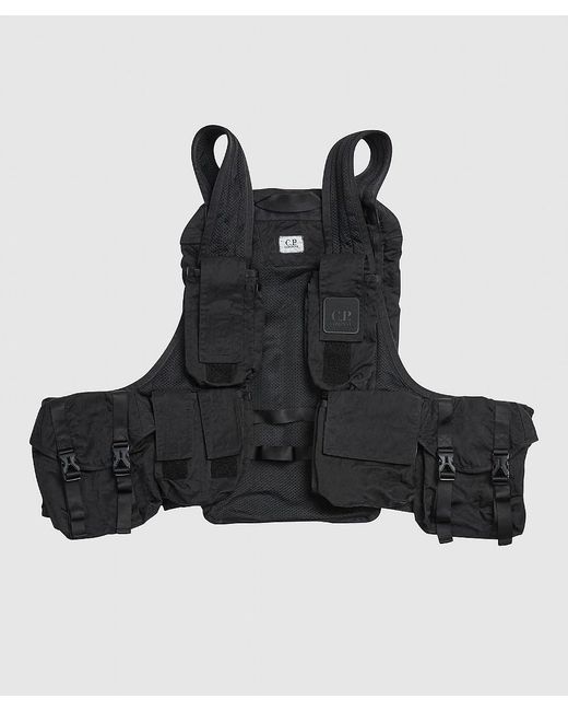 C P Company Black Urban Protection Utility Backpack Vest for men