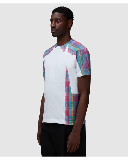 Comme des Garçons White Hand Print Check T-Shirt /Check