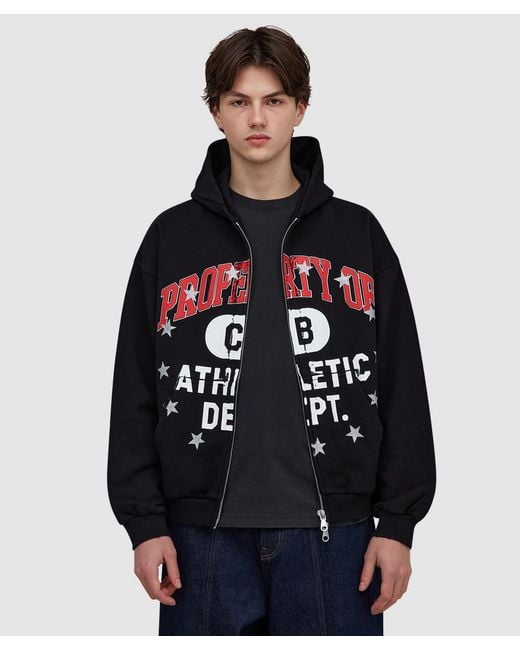 Cole Buxton Blue Property Of Zipped Hoodie (Vintage for men