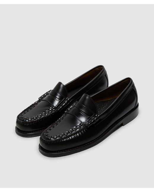 G.H.BASS Black Weejun Heritage Larson Weave Loafer (Chocolate Lthr for men