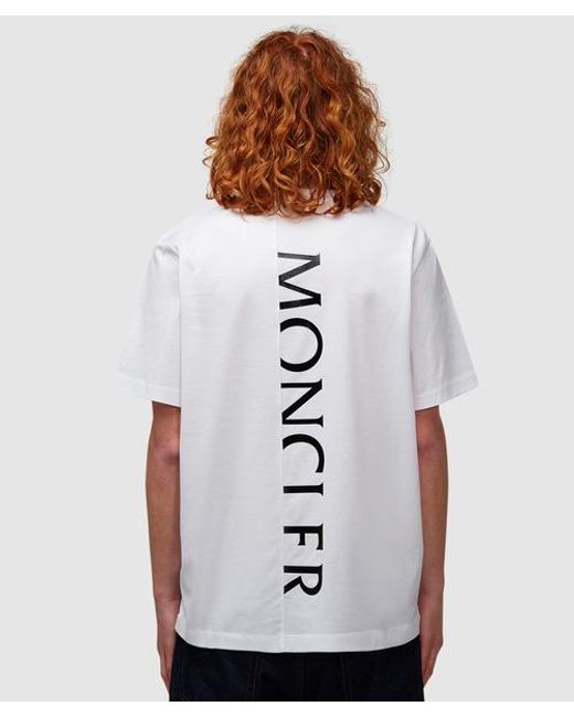 Moncler White Script Logo T-shirt for men