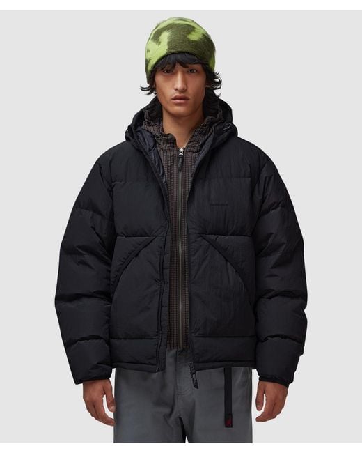 Gramicci Black Down Puffer Hooded Jacket for men