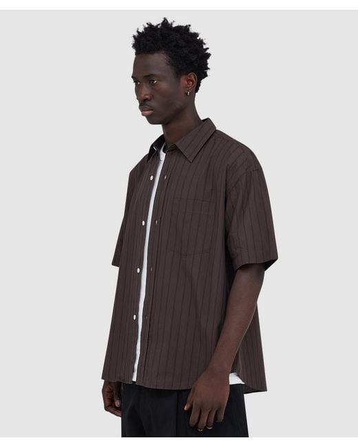 mfpen Brown New Input Shirt (Dark Triple Stripe for men