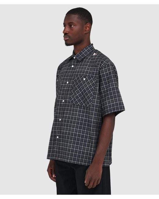 ROA Aair Floweave Printed Check Shirt in Blue for Men | Lyst