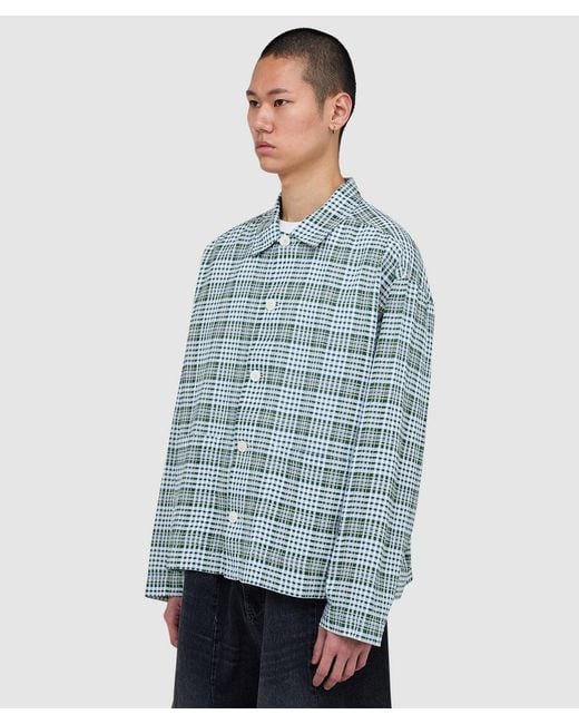 YMC Blue Pj Overshirt (Multi for men