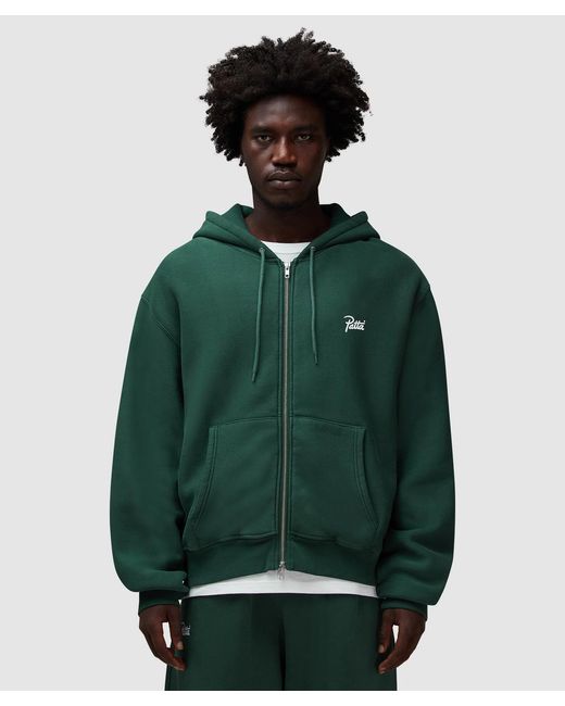 PATTA Green Classic Zip Up Hoodie for men