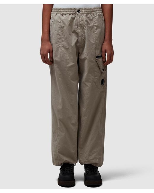 C P Company Brown Microreps Boxy Lens Cargo Pant for men