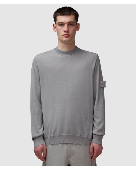 Stone Island Ghost Wool Crewneck Sweatshirt in Gray for Men | Lyst