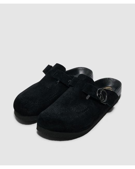 Needles Black Suede Clog Sandal for men