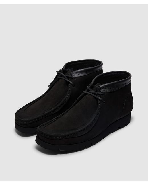Clarks Black Invincible Wallabee Boot Combi for men