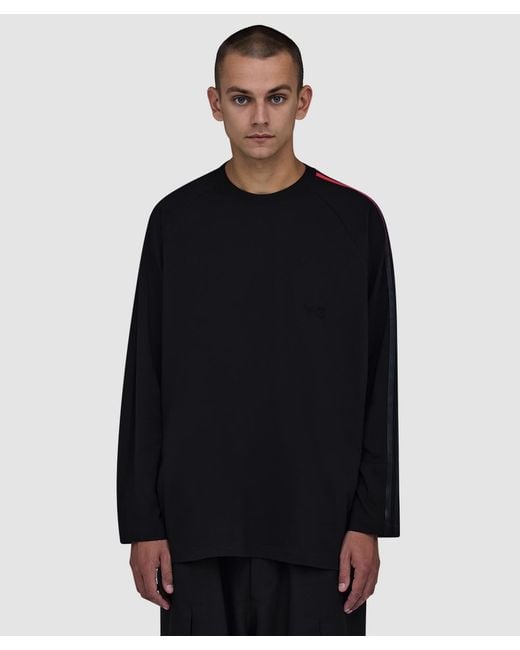 Y-3 Blue Gradient Three Stripe Long Sleeve T-Shirt for men