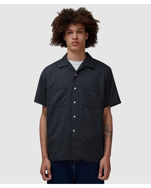 Beams Plus Blue Wool Plaid Shirt for men