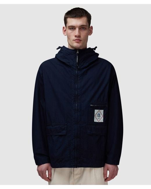 C P Company Blue 50 Fili Goggle Jacket for men