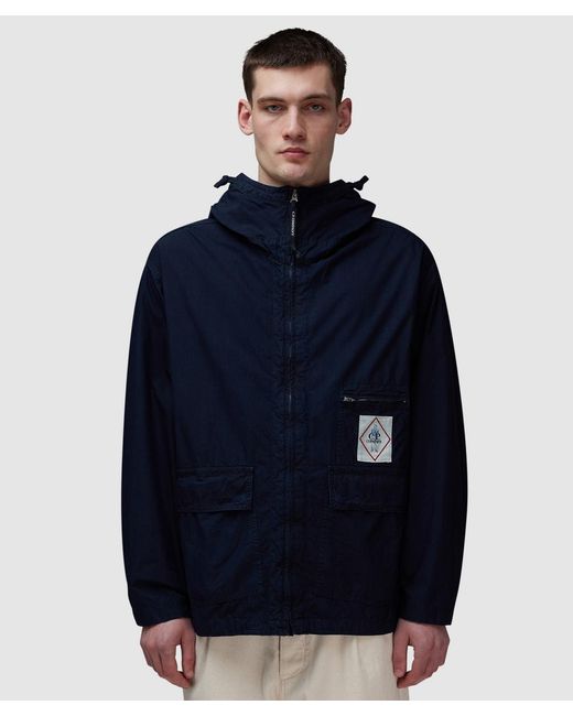 C P Company Blue 50 Fili Goggle Jacket for men