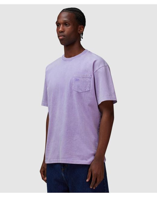 PATTA Purple Basic Washed Pocket T-Shirt for men