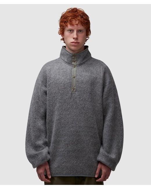 Nanamica Gray Mohair Pullover for men