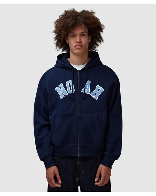 Noah Arch Appliqué Zip-Up Hoodie Noah Arch Applique Hoodie in Blue for Men | Lyst