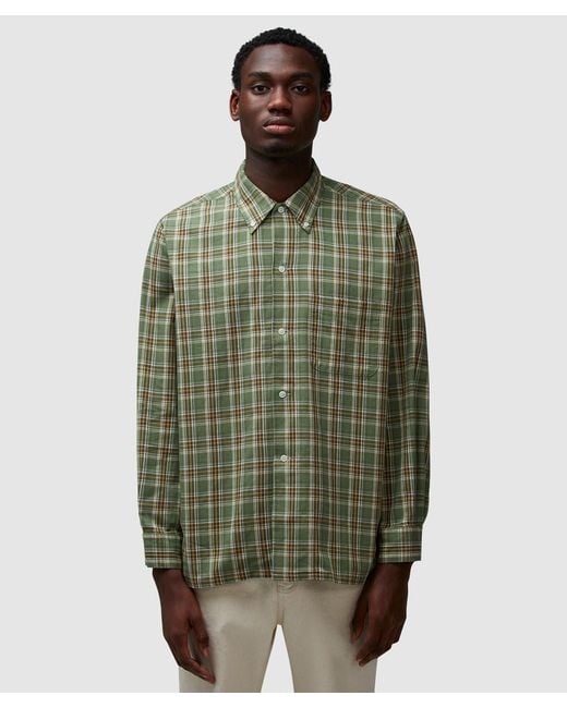 トップス BEAMS PLUS B.D. Panama Plaid Classic Fit Beams Plus Open B.D. Panama Shirt in Green for Men | Lyst