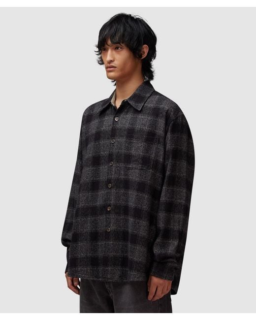 Our Legacy Above Shirt (Oakland Low Twist Check in Black for Men