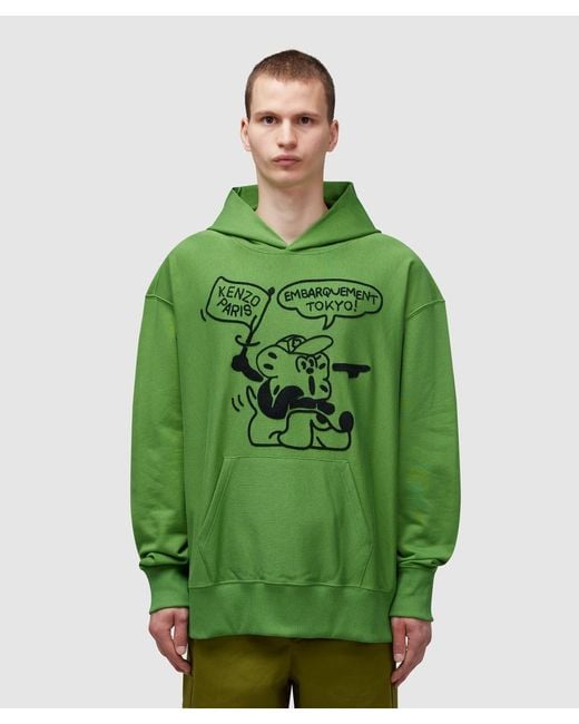 KENZO Boke Boy Travels Oversized Hoodie Grass in Green for Men Lyst UK