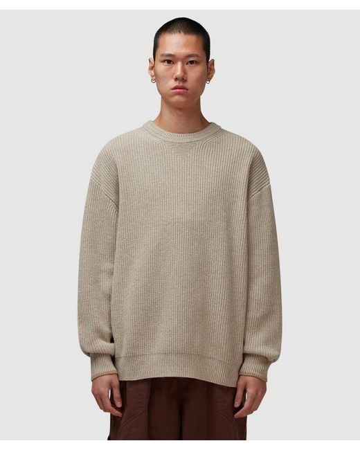 FRIZMWORKS Patch Round Pullover Knit Sweater (Oatmeal in Natural - Main Image