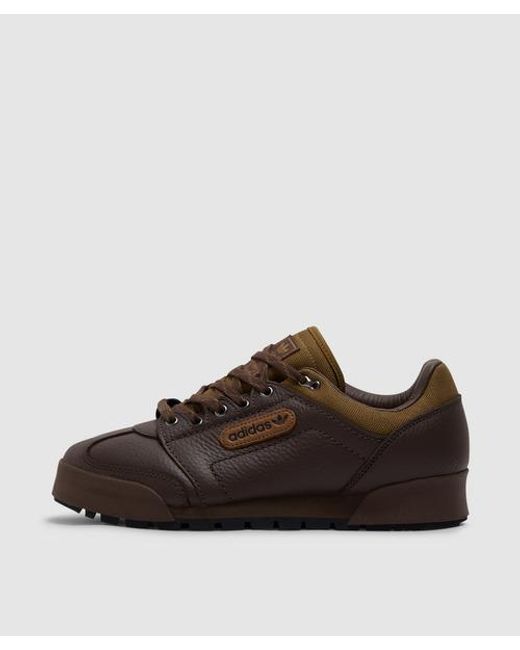 Adidas Originals Brown Inverness Spzl Full-grain Leather And Canvas Sneakers for men