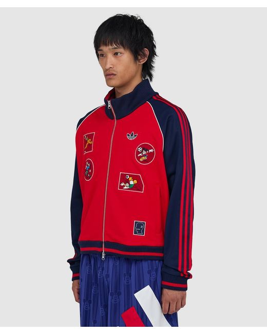 Adidas Red X Brain Dead X Disney Track Jacket (Better Scarlet for men