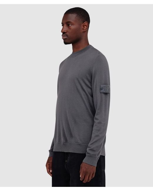 Stone Island Gray Ghost Light Wool Knit Sweater (Dark for men