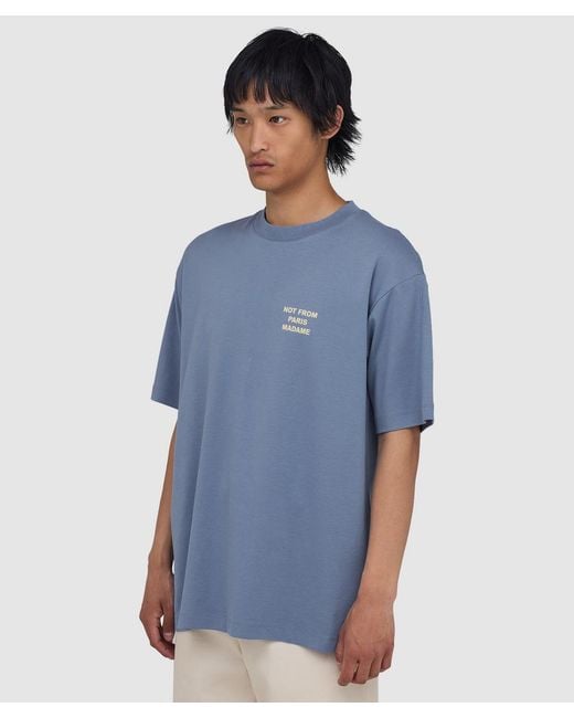 Drole de Monsieur Blue Slogan T-Shirt (Antlantic for men