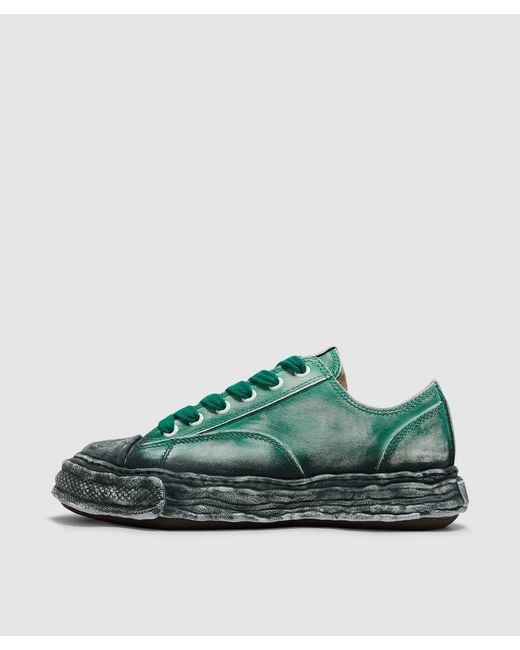 Maison Mihara Yasuhiro Green Peterson 23 Low Overdye Leather Sneaker