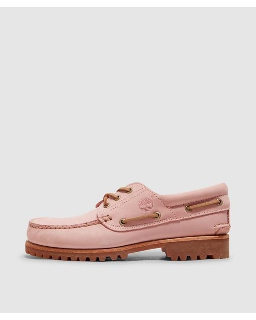 Timberland Pink Authentic Boat Shoe (Medium Nubuck for men