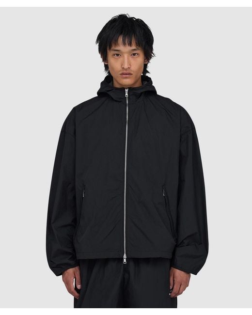 MKI Miyuki-Zoku Black Hyperlight Hooded Wind Jacket for men