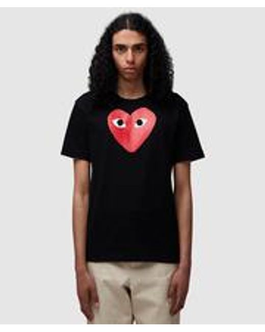 COMME DES GARÇONS PLAY Black Play Heart Cotton T-shirt for men