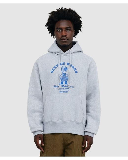 Service Works Blue Maintenance Hoodie (Heather for men
