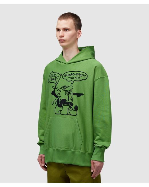 KENZO Boke Boy Travels Oversized Hoodie in Green for Men | Lyst