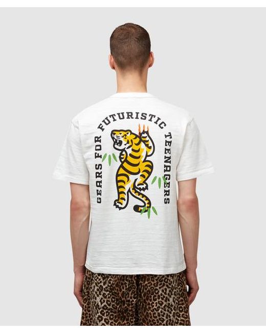Human Made White Pocket #2 Back Tiger Print T-shirt for men