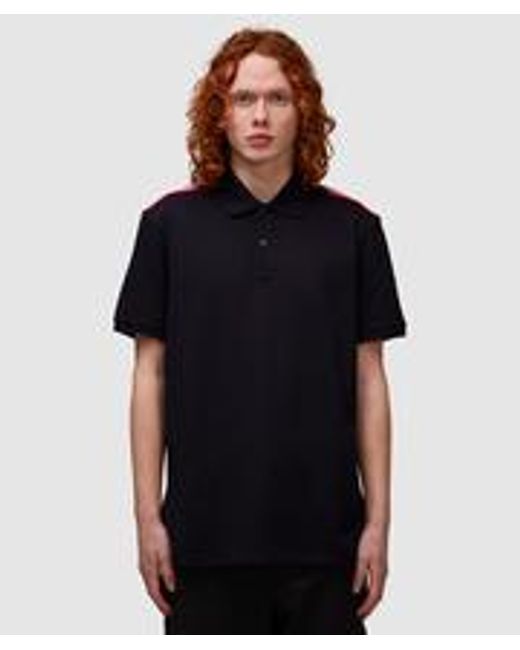 Moncler Black Tricolour Stripe Polo Shirt for men