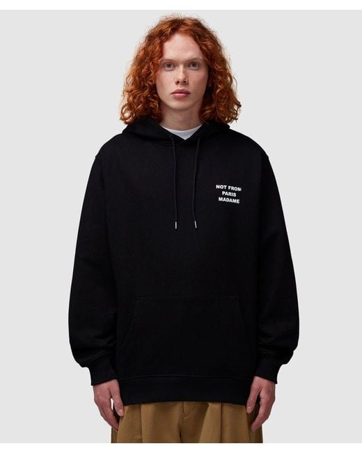 Drole de Monsieur Black Slogan Hoodie for men