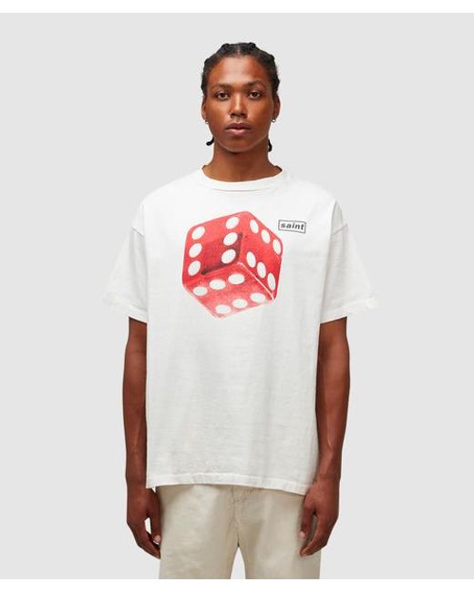 SAINT Mxxxxxx Dice T-shirt in White for Men | Lyst