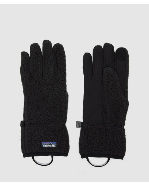 Patagonia Black Retro Pile Gloves