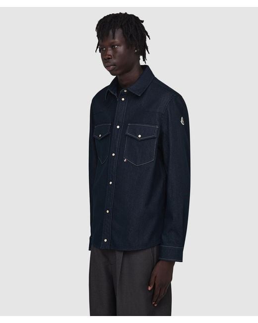 Moncler Blue Tricolour Denim Overshirt Denim for men