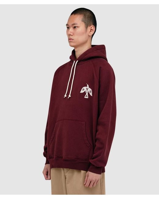 Parra Red Crow Logo Hoodie (Dark Burgundy for men