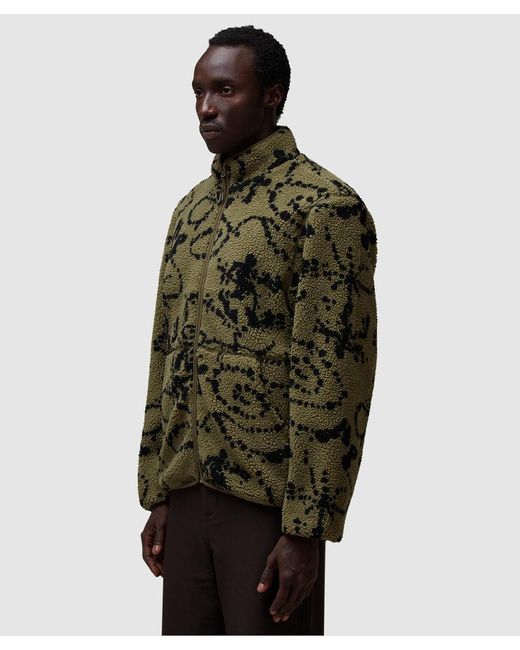 Hiking Patrol Green Print Fleece Jacket for men