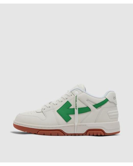 Off-White c/o Virgil Abloh Green Out Of Office Leather Sneaker for men